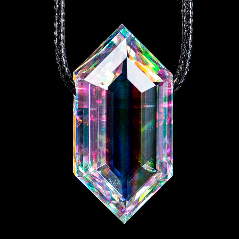 #2 Clear Double Sided Faceted Pendant by Fatal Facets