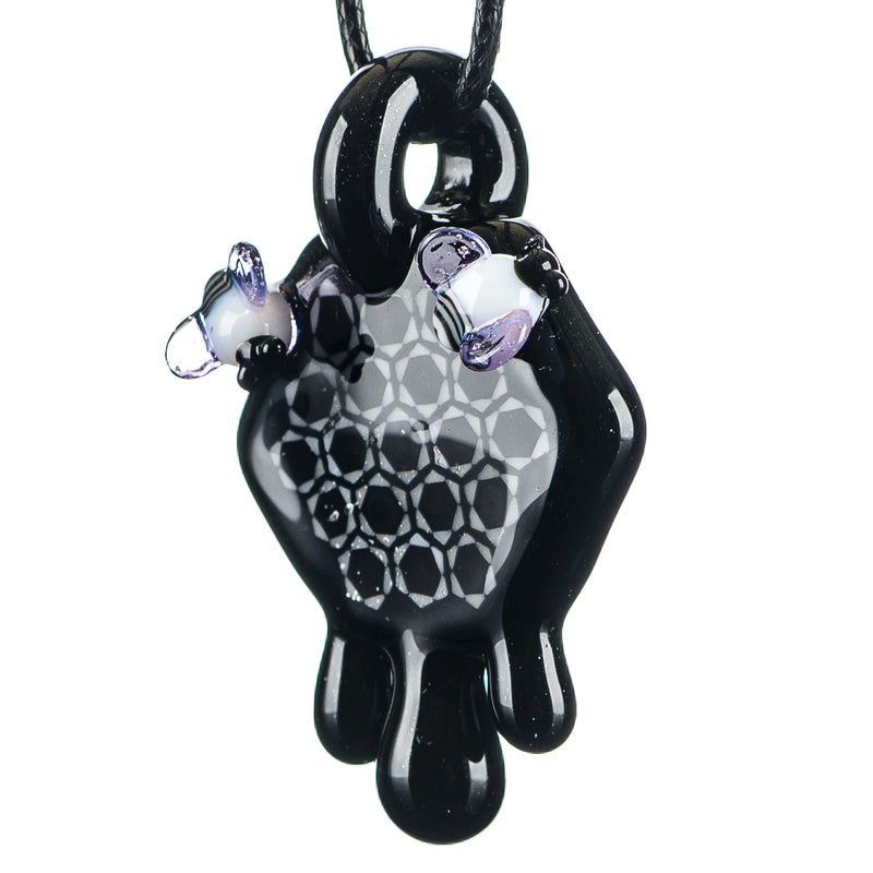 2" Honeycomb Drip Pendant (Black&White) Joe P Glass - Smoke ATX
