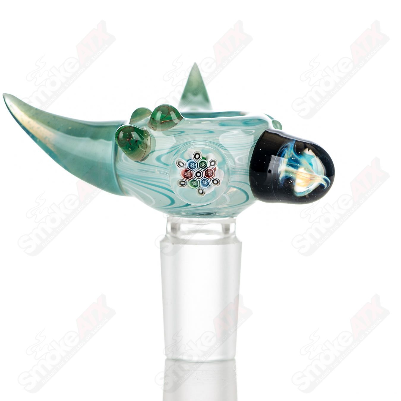#6 19mm Full Color Worked Horn Milli Bowl JMass - Smoke ATX