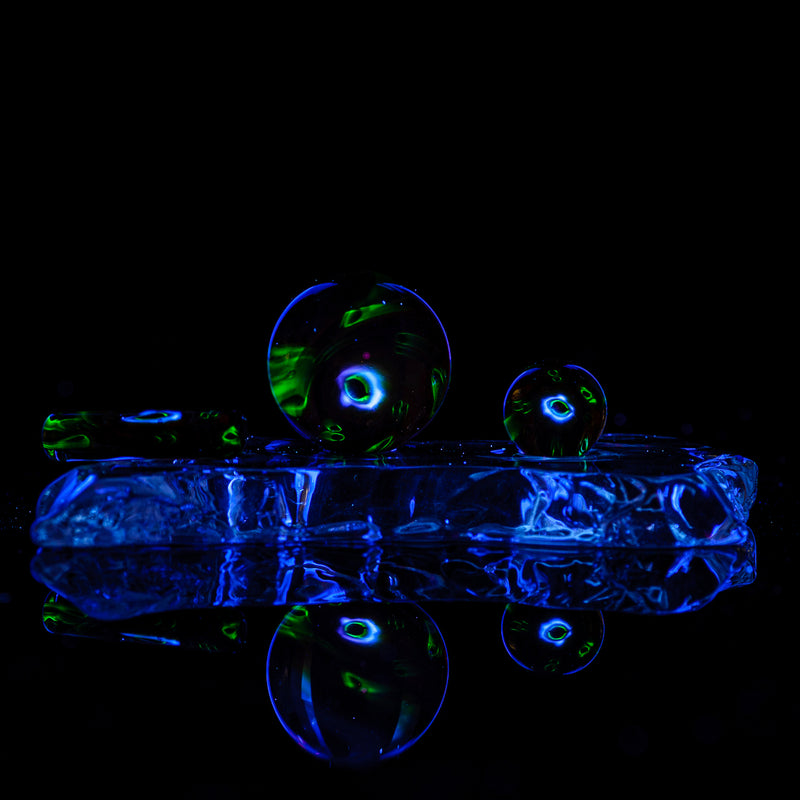 3pc UV Eye Cluster Milli Slurper Set Indo Glass - Smoke ATX