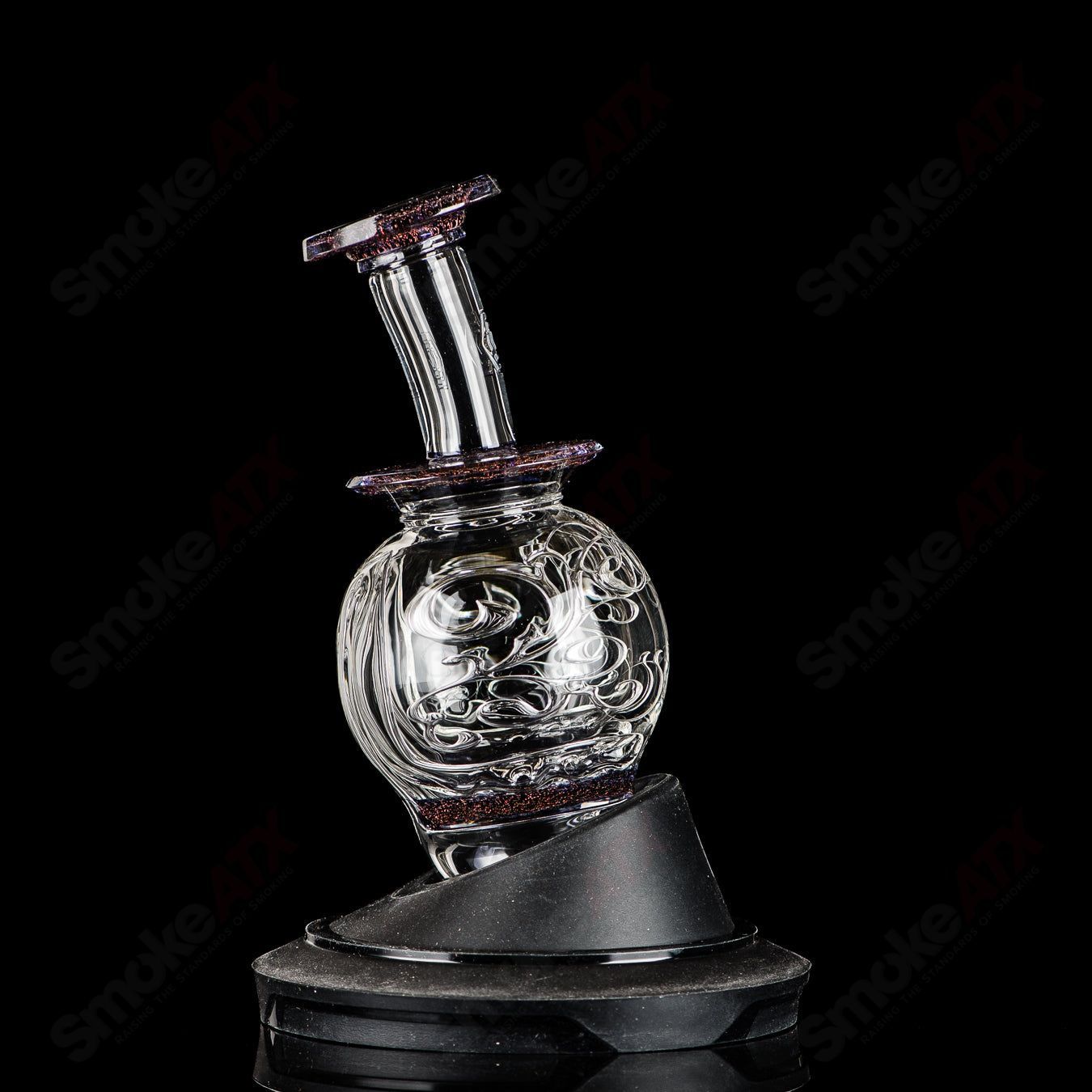 Color Accent Orb (Black Cherry Dichro Black Amethyst Accent Fila No.1 w/ COA) Peak Pro Top Avant Garde Glass - Smoke ATX