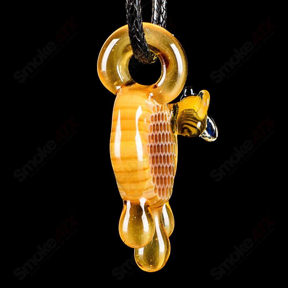 #1 Small Honeycomb Drip Pendant Joe P Glass - Smoke ATX