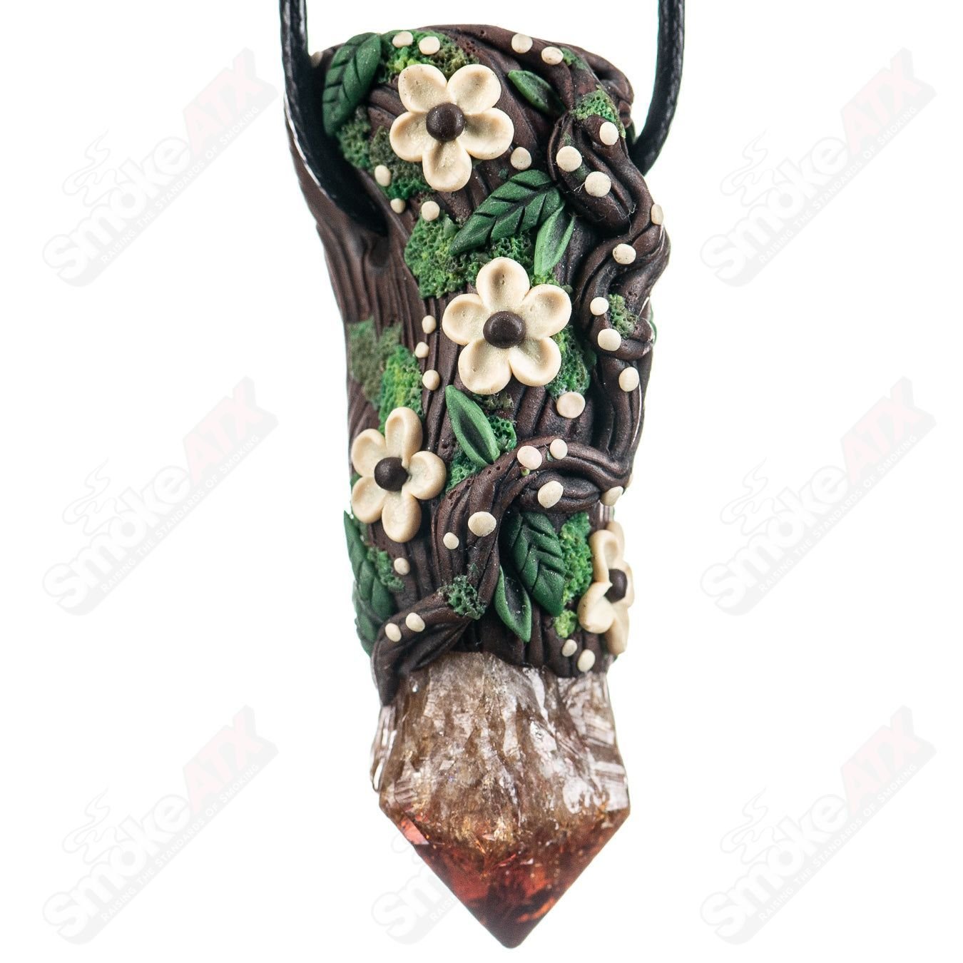 Citrine Floral/Swirl Pendant - Smoke ATX