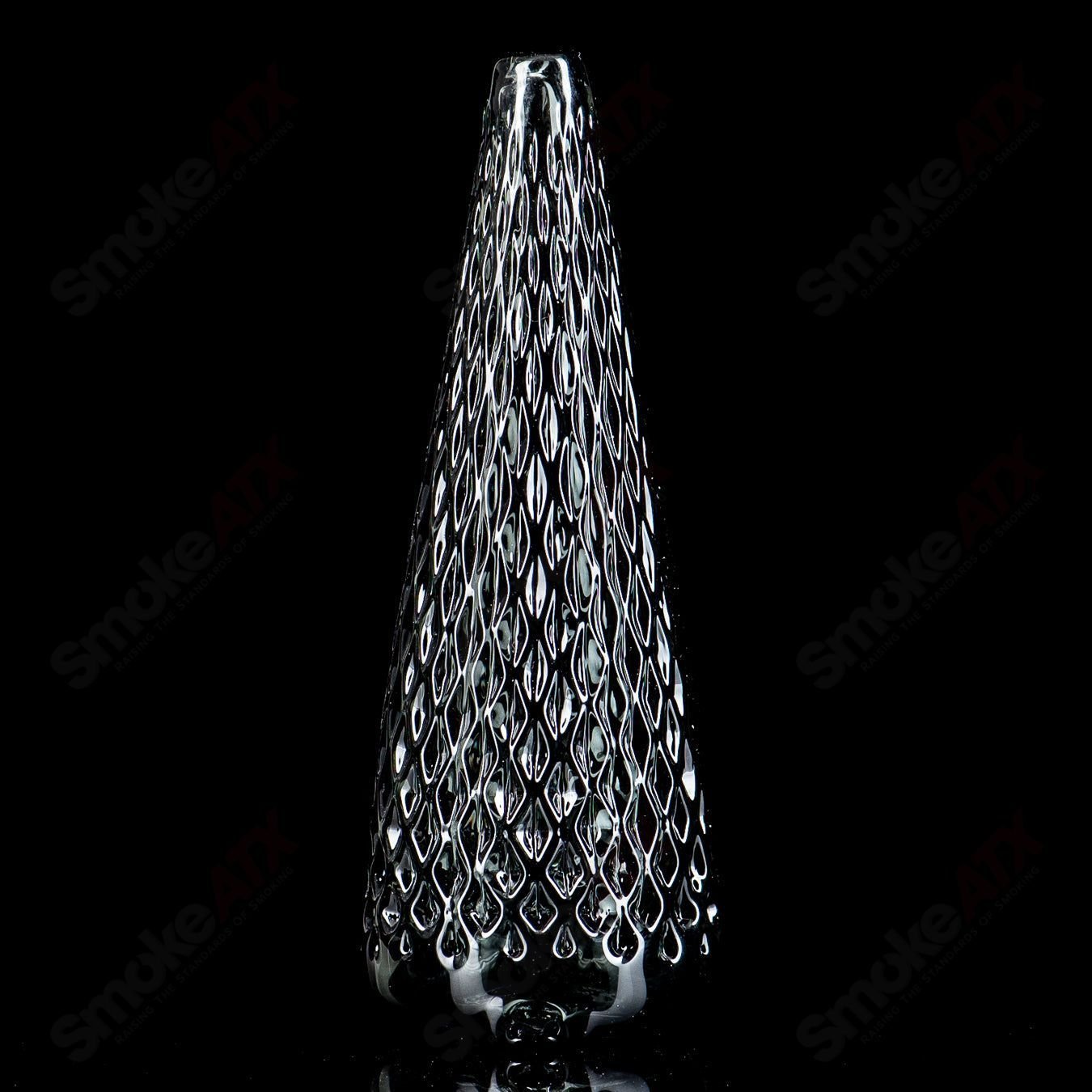 Cone Transparent Gray Diamond Tech Dry Puffco Top by James Lang - Smoke ATX