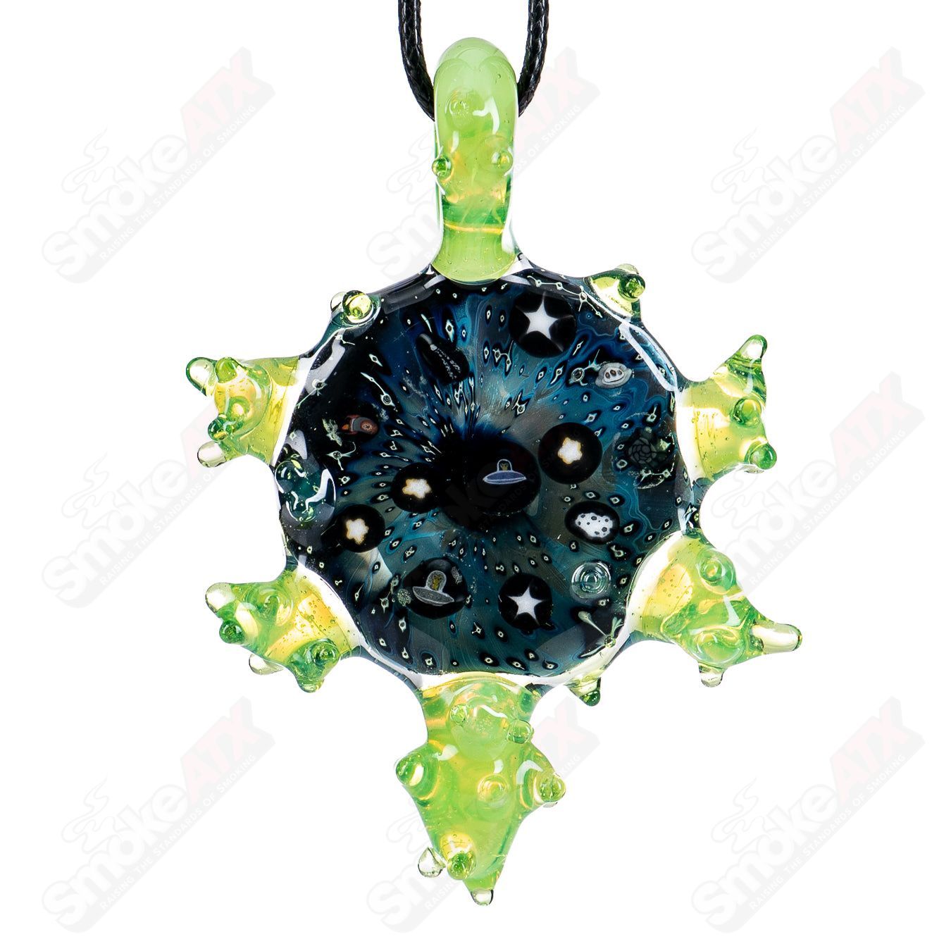 Slime In Space Pendant (Signed II'13 2/10) by Gemini Glass - Smoke ATX