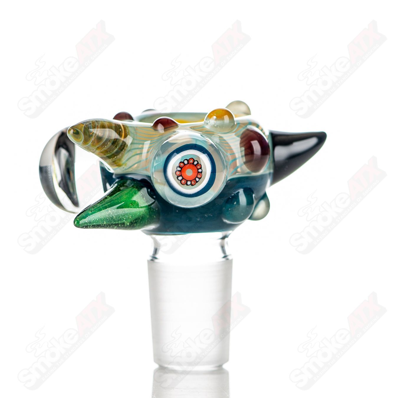 #9 19mm Full Color Worked Horn Milli Bowl JMass - Smoke ATX