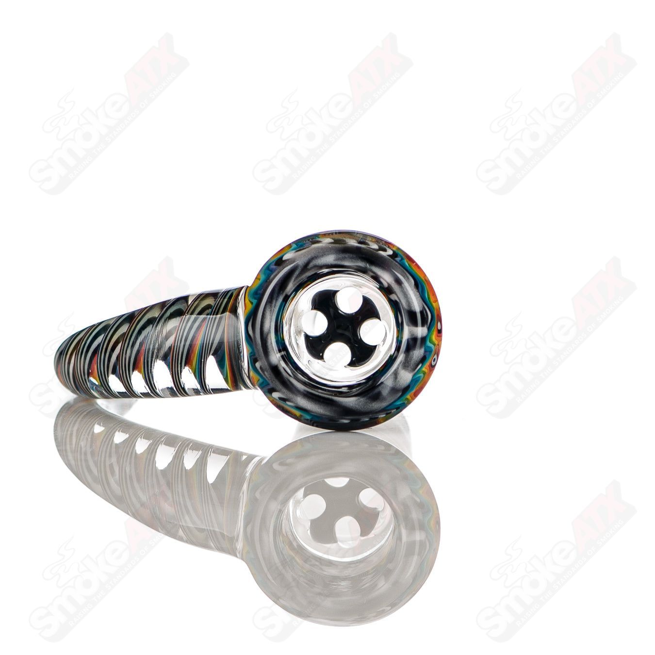 #21 18mm Worked Color 4-Hole Slide Texas Tubes - Smoke ATX