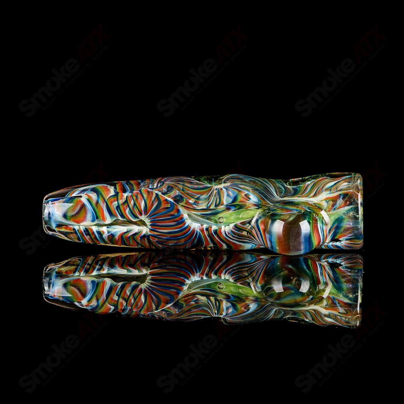 #15 I/O Worked Chillum Signed - JMK Glass - Smoke ATX