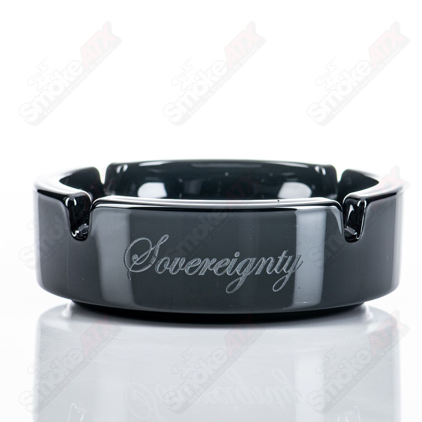 Black Ashtray Sacred Hexagram Pattern Sovereignty - Smoke ATX