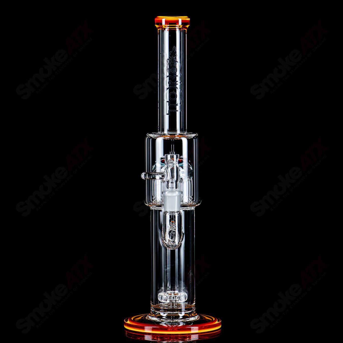 #1 14mm Circ to 13 Arm Perc w Reversal Sections by Toro Glass - Smoke ATX