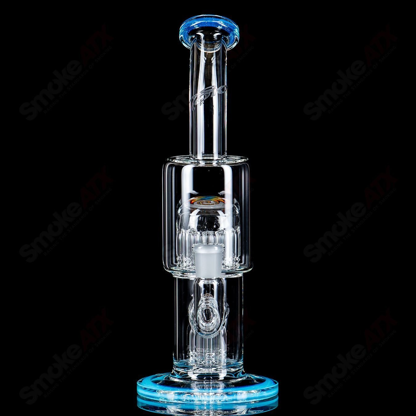 Double Micro 7/13 Arm Perc with Worked Sections by Toro Glass - Smoke ATX