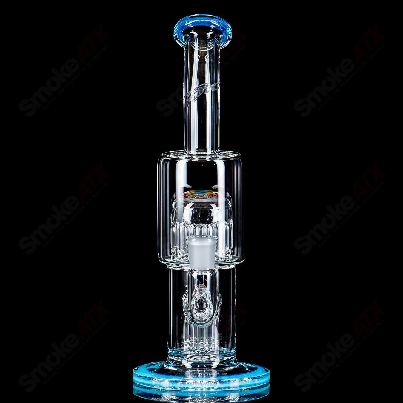 #1 Double Micro 7/13 Arm Perc with Worked Sections by Toro Glass - Smoke ATX