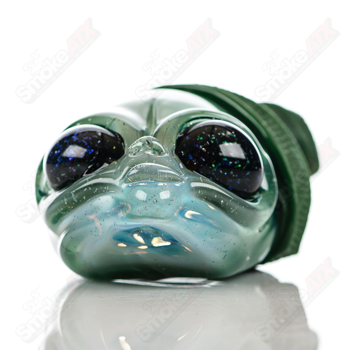 #3 Alien Pendant w Beanie Ghost Glass - Smoke ATX