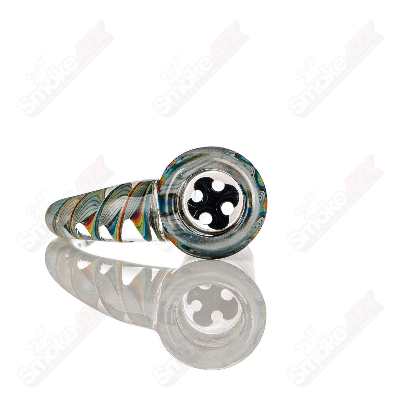 #4 18mm Worked Color 4-Hole Slide Texas Tubes - Smoke ATX