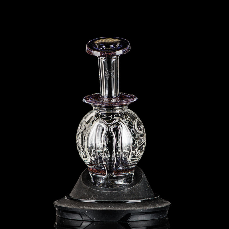 Color Accent Orb (Black Cherry Dichro Black Amethyst Accent Fila No.1 w/ COA) Peak Pro Top Avant Garde Glass - Smoke ATX