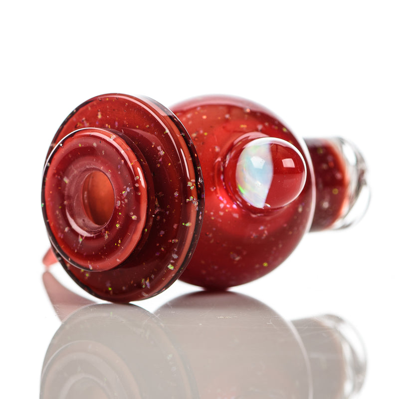 Red Elvis Crush Opal Spinner Cap by Glassical Creations & Glass Carpenter - Smoke ATX