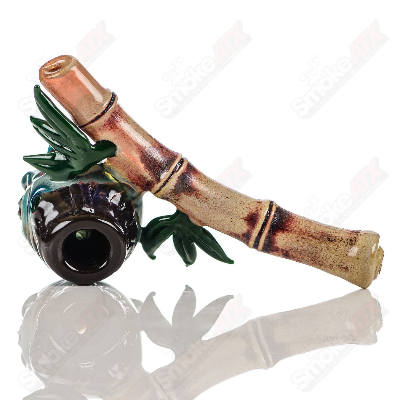 Shrunken Head Sidecar Dry Pipe Ghost Glass - Smoke ATX
