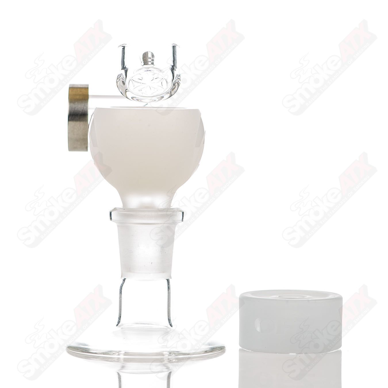 UV White Samurai (Sandblasted Logo) Megapot Set w Swing (Righty) + Carb Cap Mothership - Smoke ATX