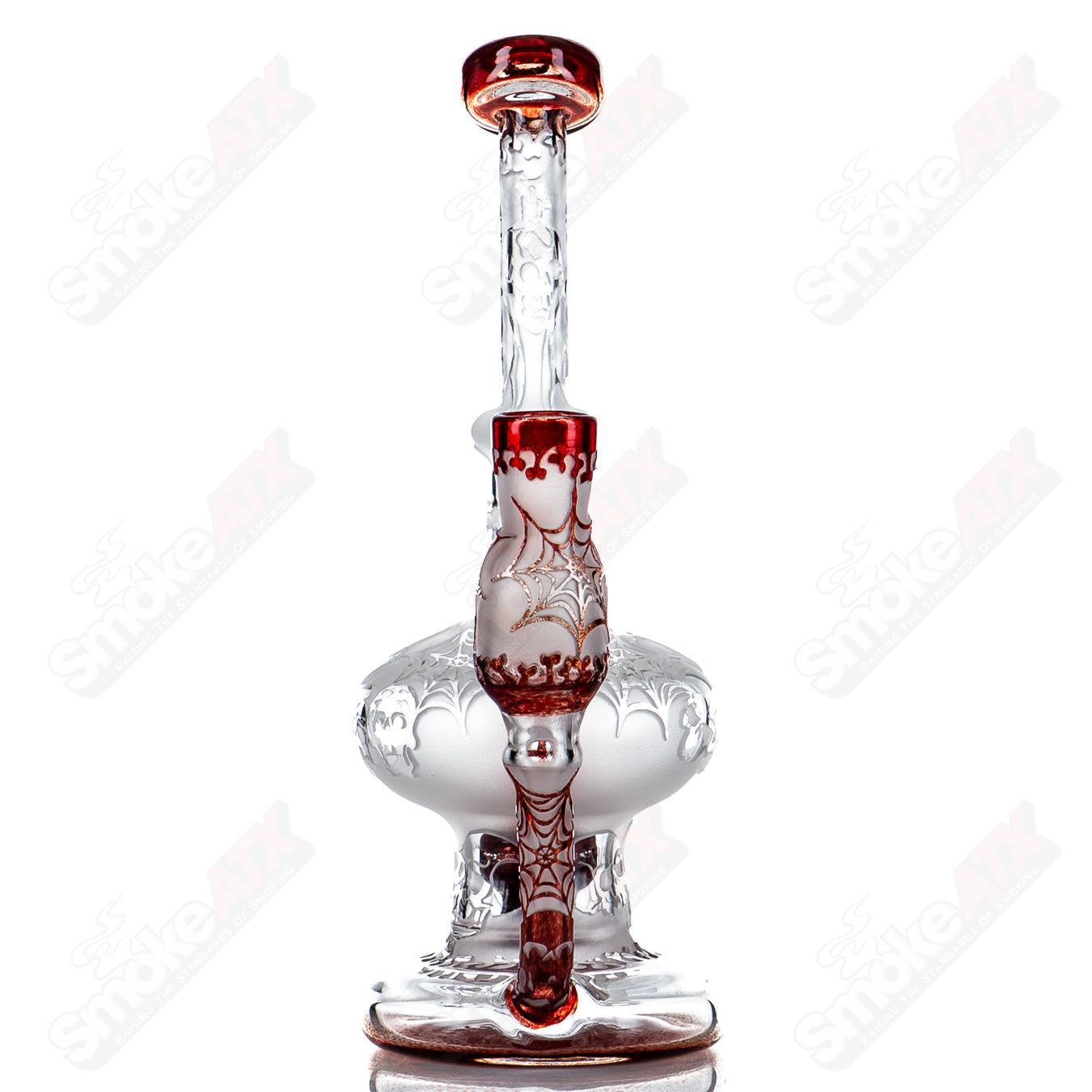 #2 Image Blasted Tube by Long Island Glass - Smoke ATX