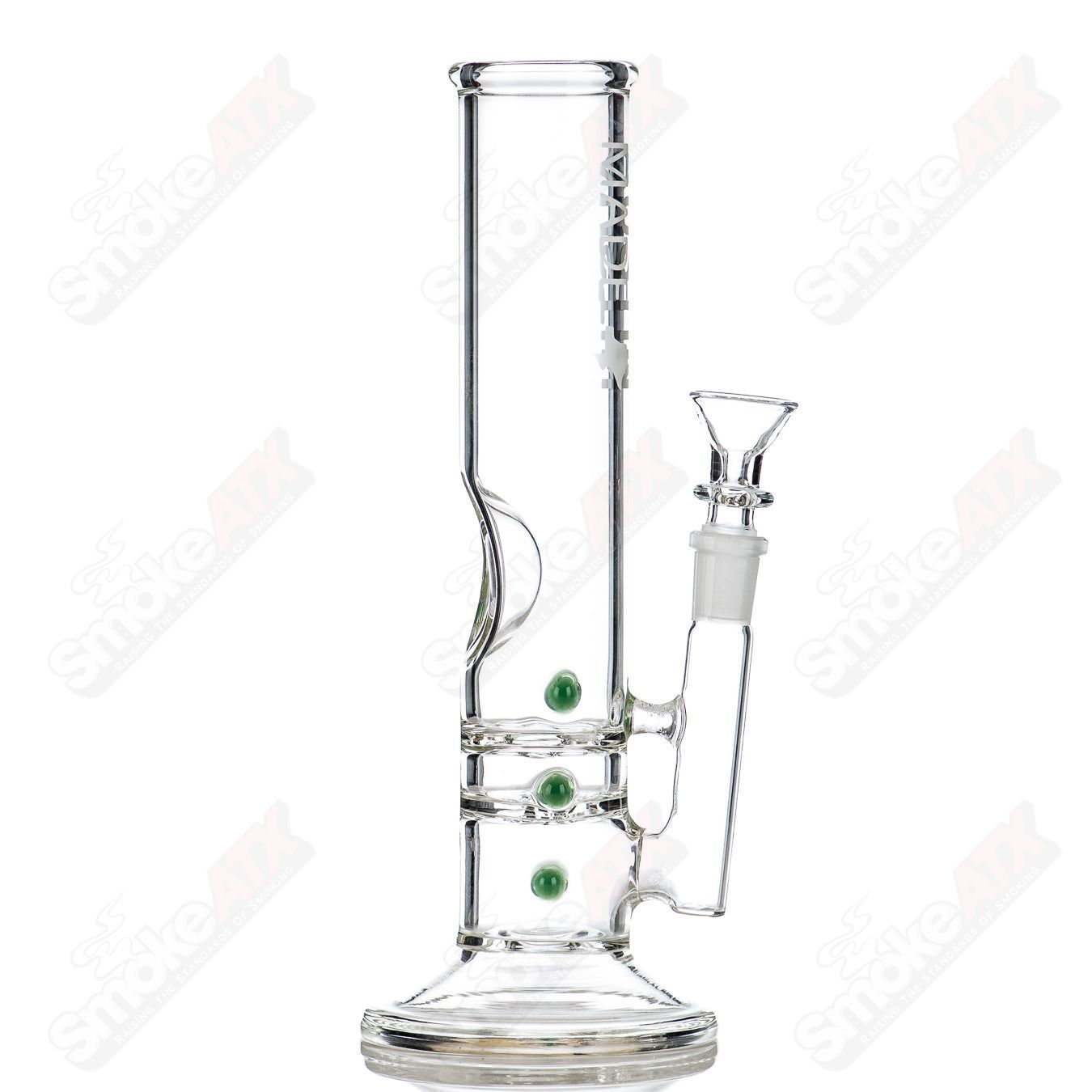 10" 44mm Color Dot Double Multi-Hole Perc Tube (Jade) AMGC - Smoke ATX