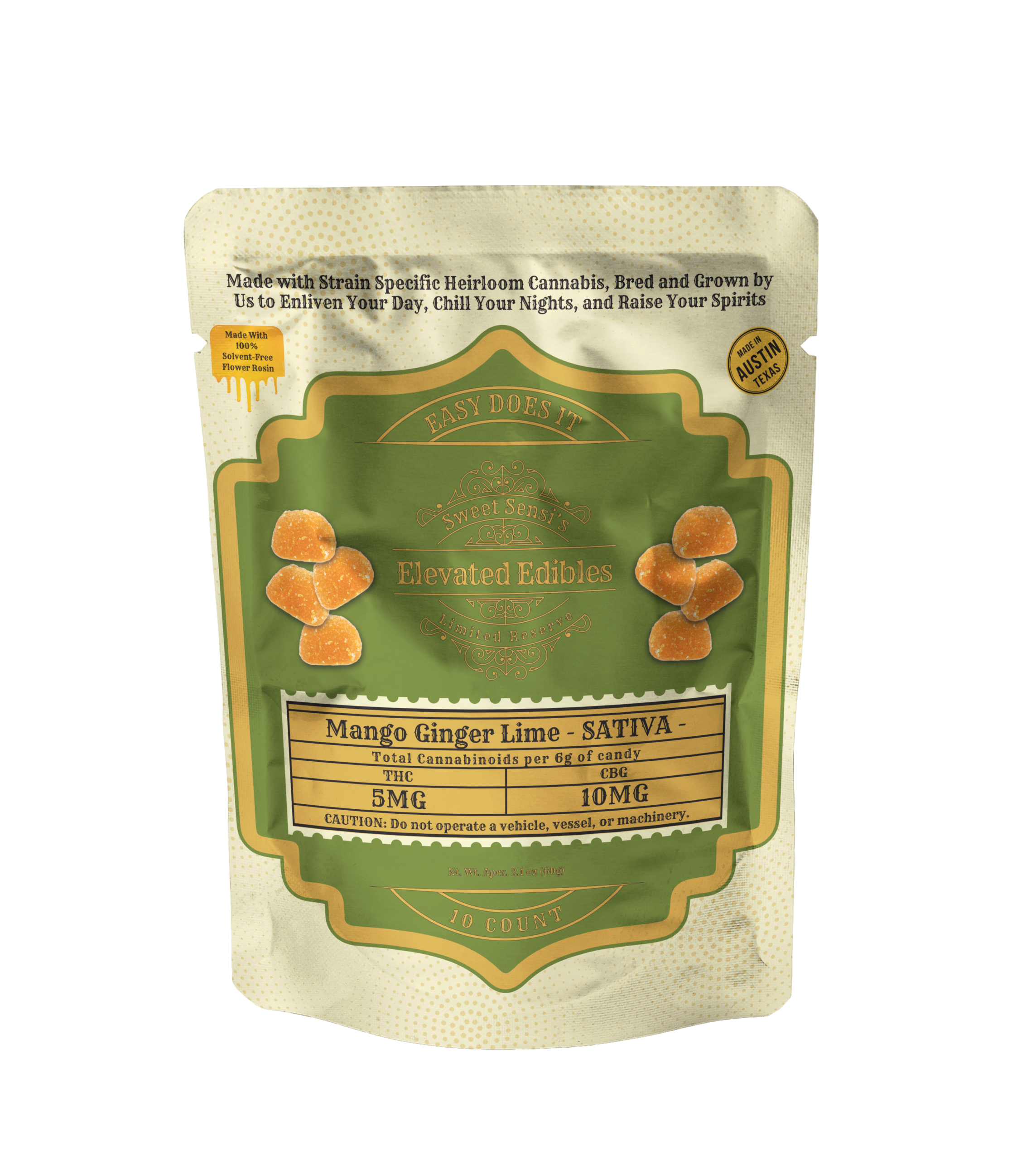 Sativa (Mango Ginger Lime) 2pk Easy Does It Sweet Sensi Gummies (Various)