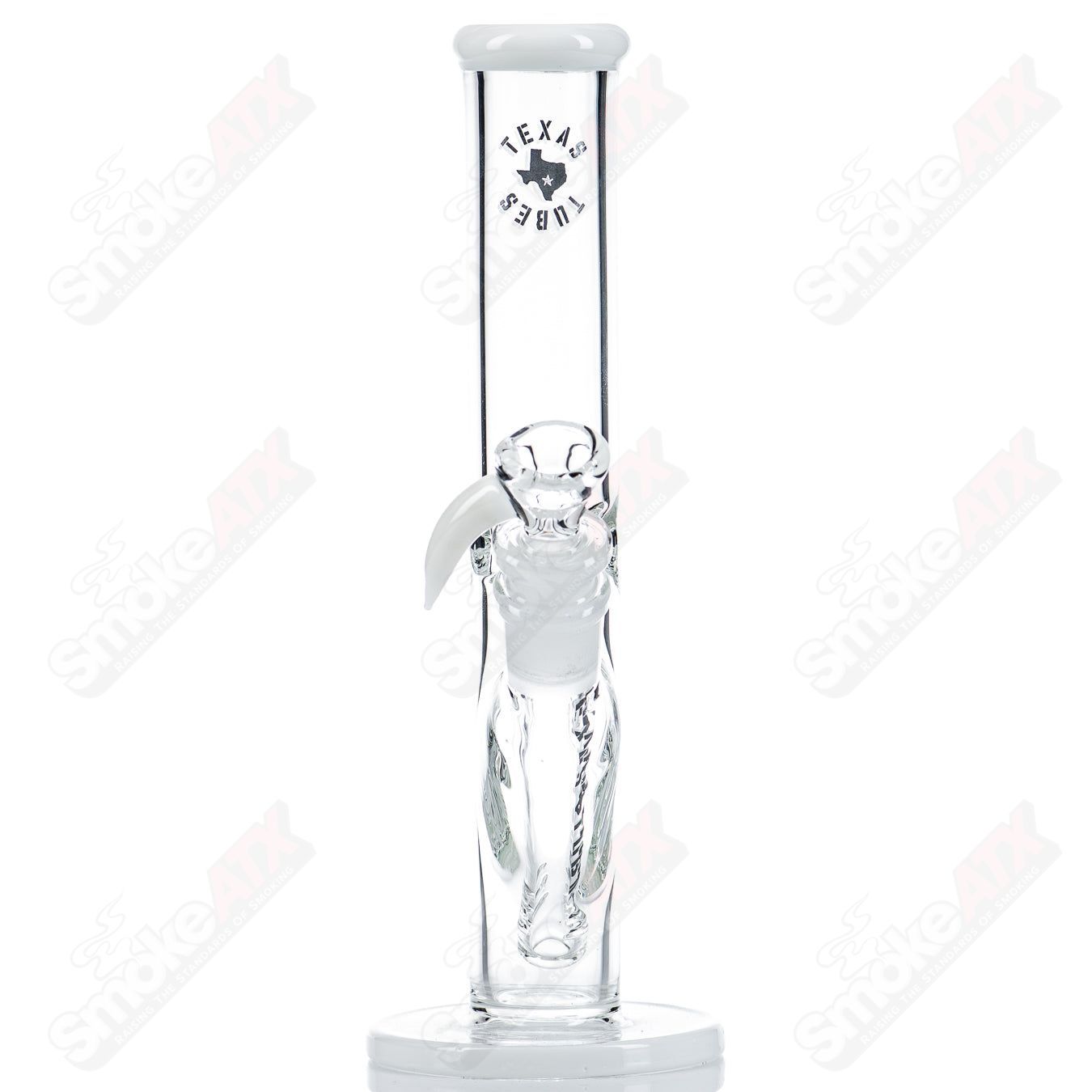 8.5in 14mm (Star White) Straight Tube Texas Tubes - Smoke ATX