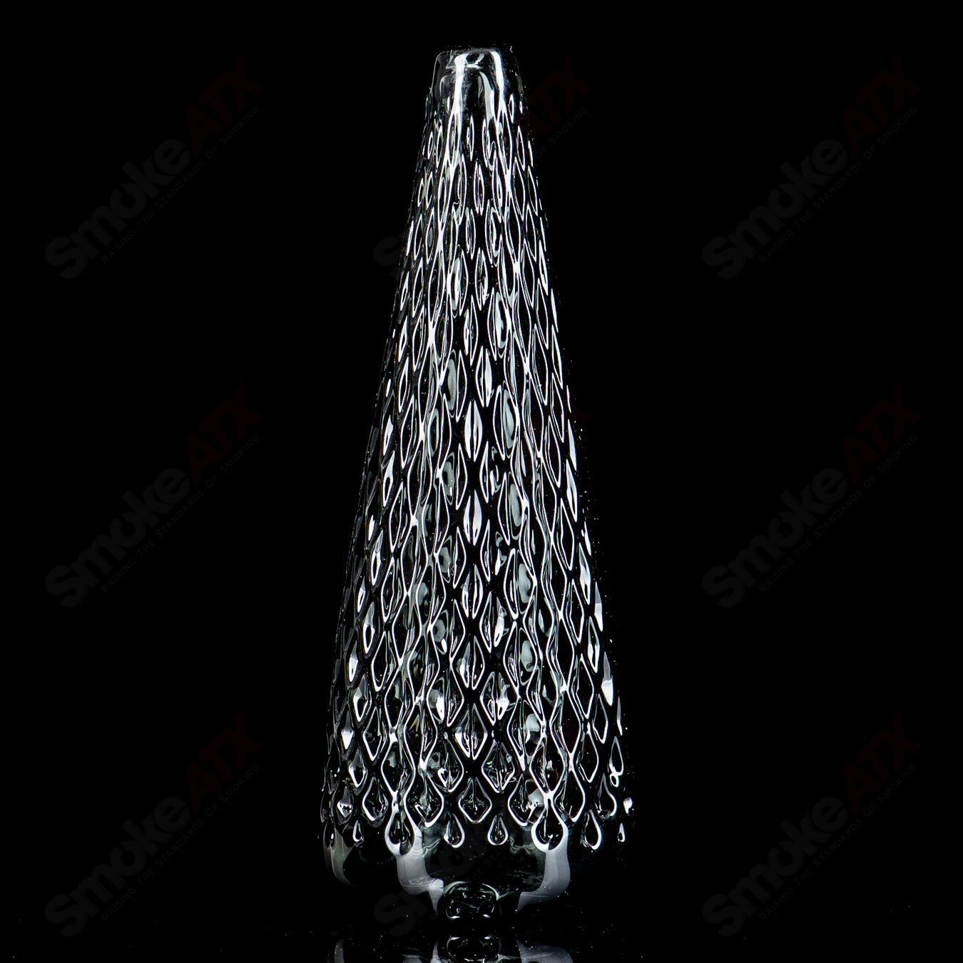 Cone Transparent Gray Diamond Tech Dry Puffco Top by James Lang - Smoke ATX