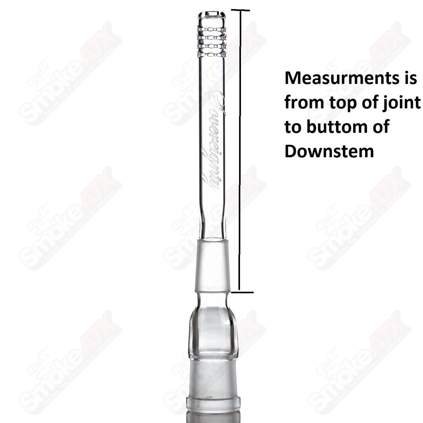 18/18mm 6.5" Frosted 360 Gridded Downstem Sovereignty Glass - Smoke ATX
