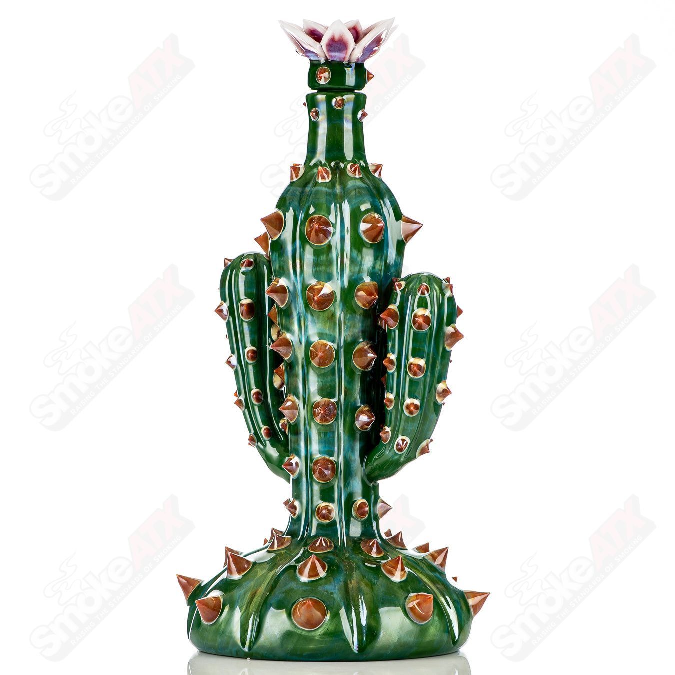750ml Cactus Decanter w/ Flower Stopper Unparalleled Glass - Smoke ATX