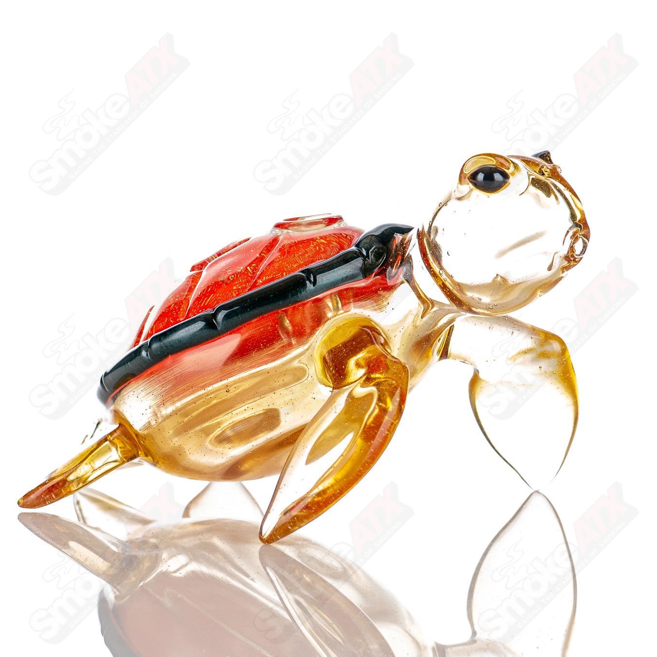 Orange Dichro Honu Sea Turle Rig Turtle Time Glass - Smoke ATX