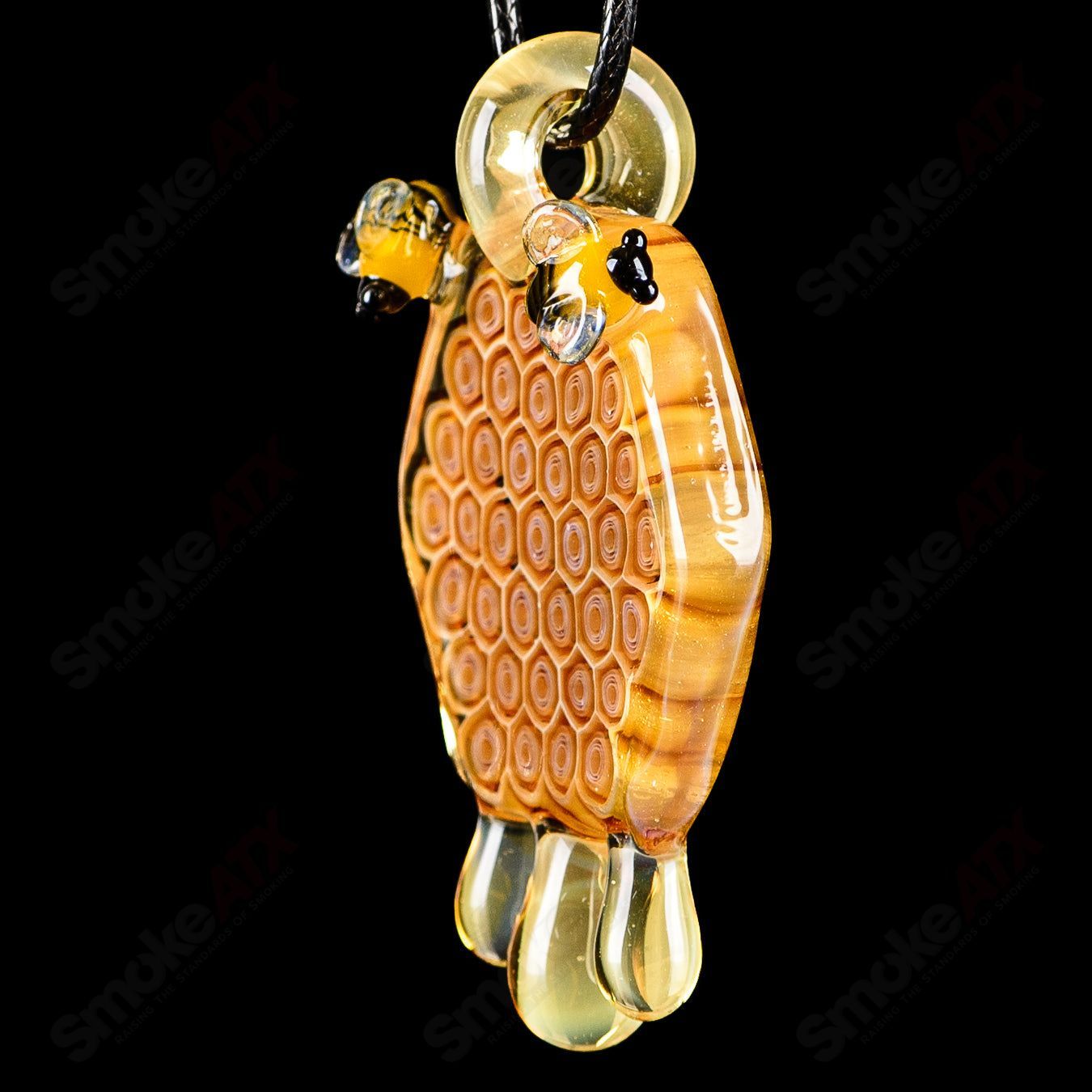 3" Large Honeycomb Drip Pendant w/ Custom Millifiori Joe P Glass - Smoke ATX