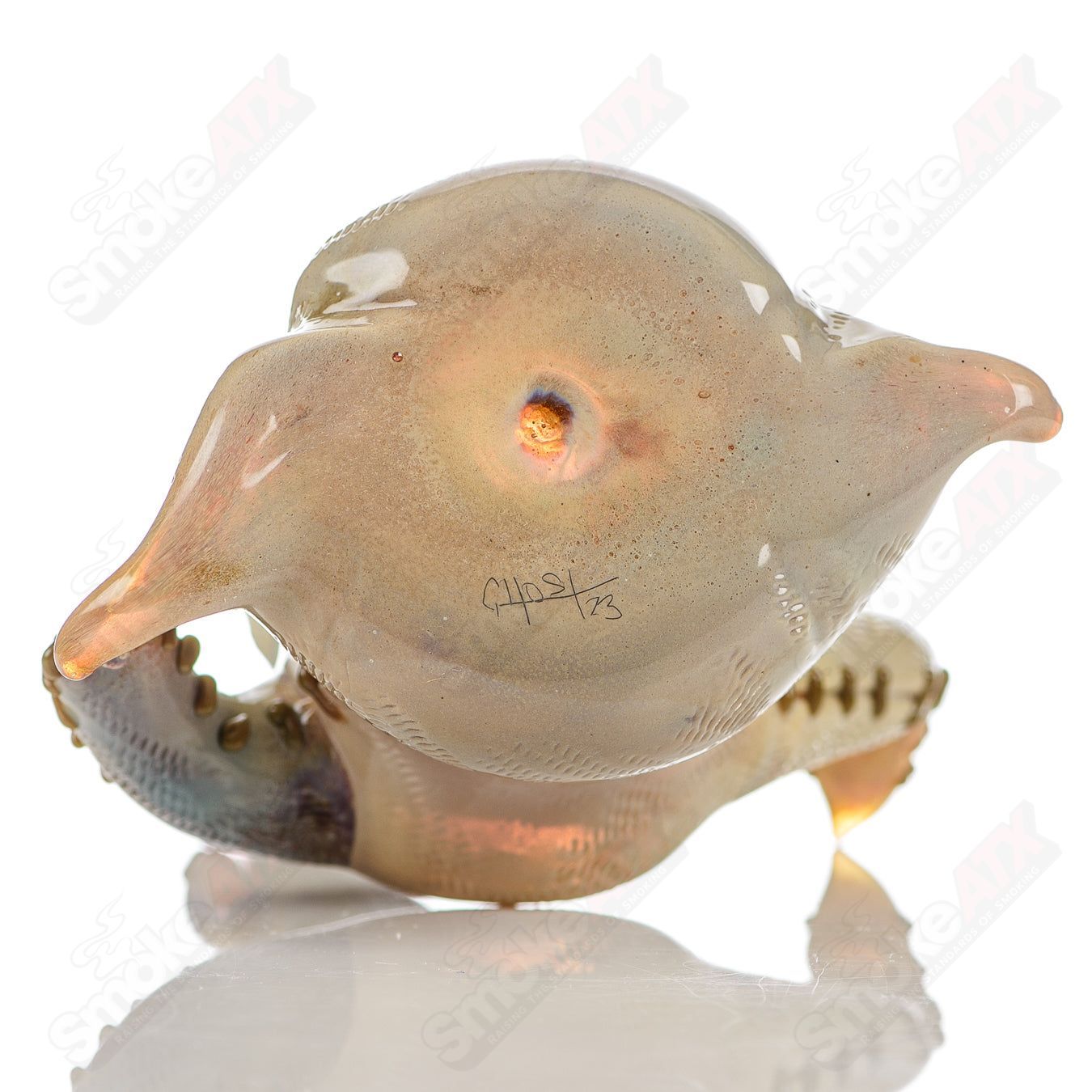 Oogie Boogie Squat Lock Dry Pipe Ghost Glass - Smoke ATX