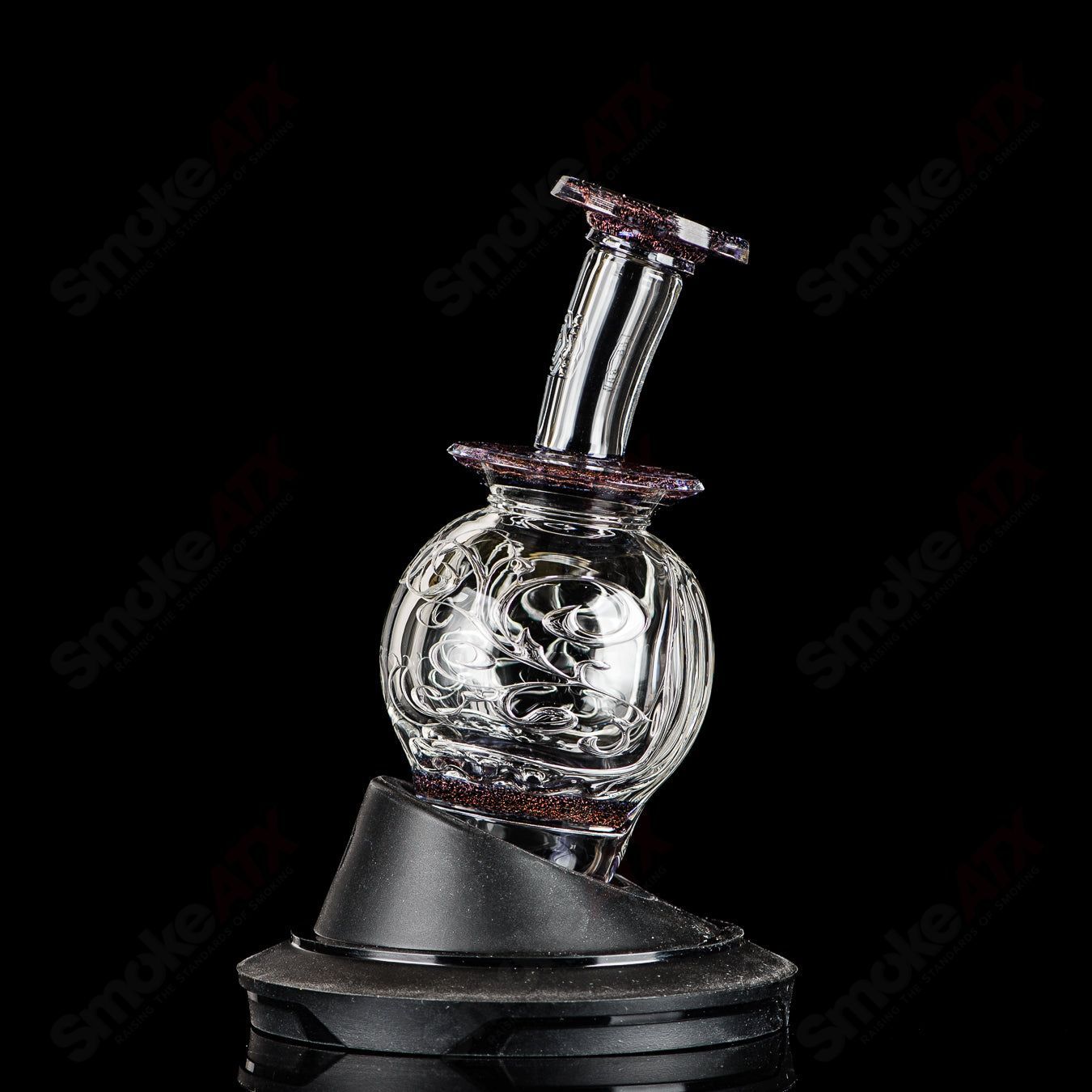 Color Accent Orb (Black Cherry Dichro Black Amethyst Accent Fila No.1 w/ COA) Peak Pro Top Avant Garde Glass - Smoke ATX