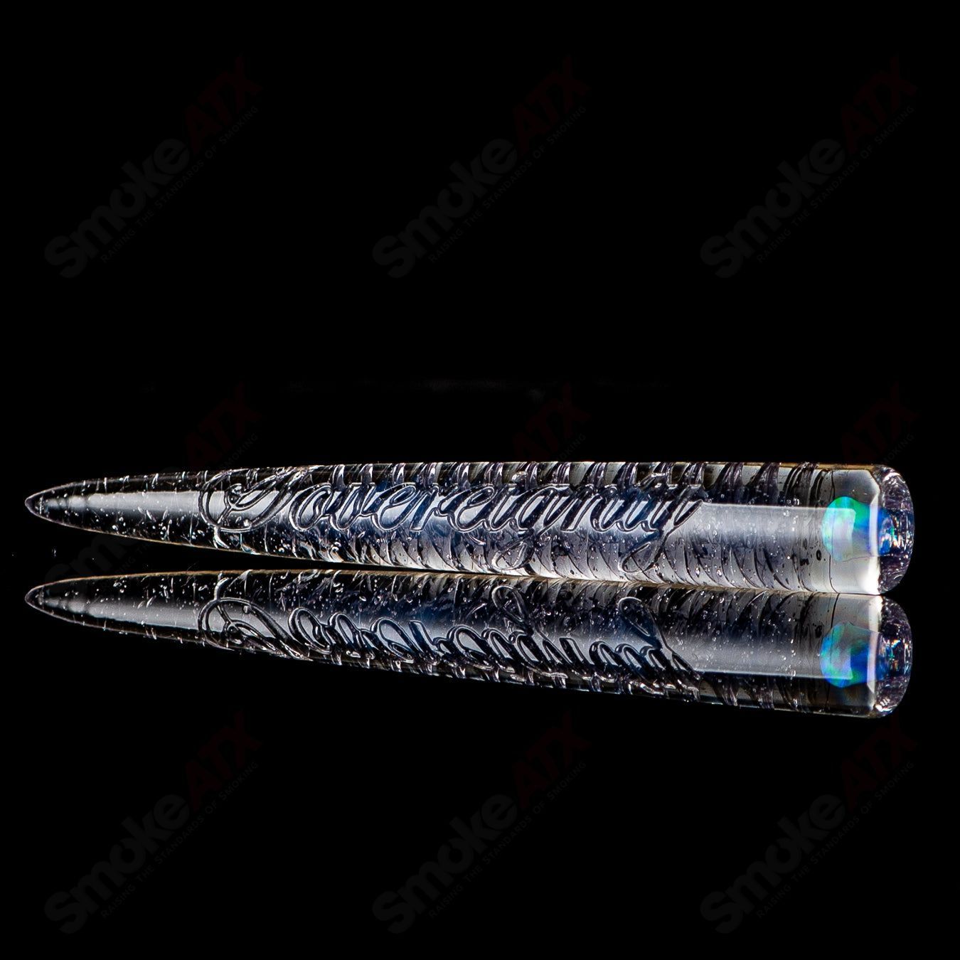 #1 Opal Accent Spiral Poker Tool Sovereignty Glass - Smoke ATX