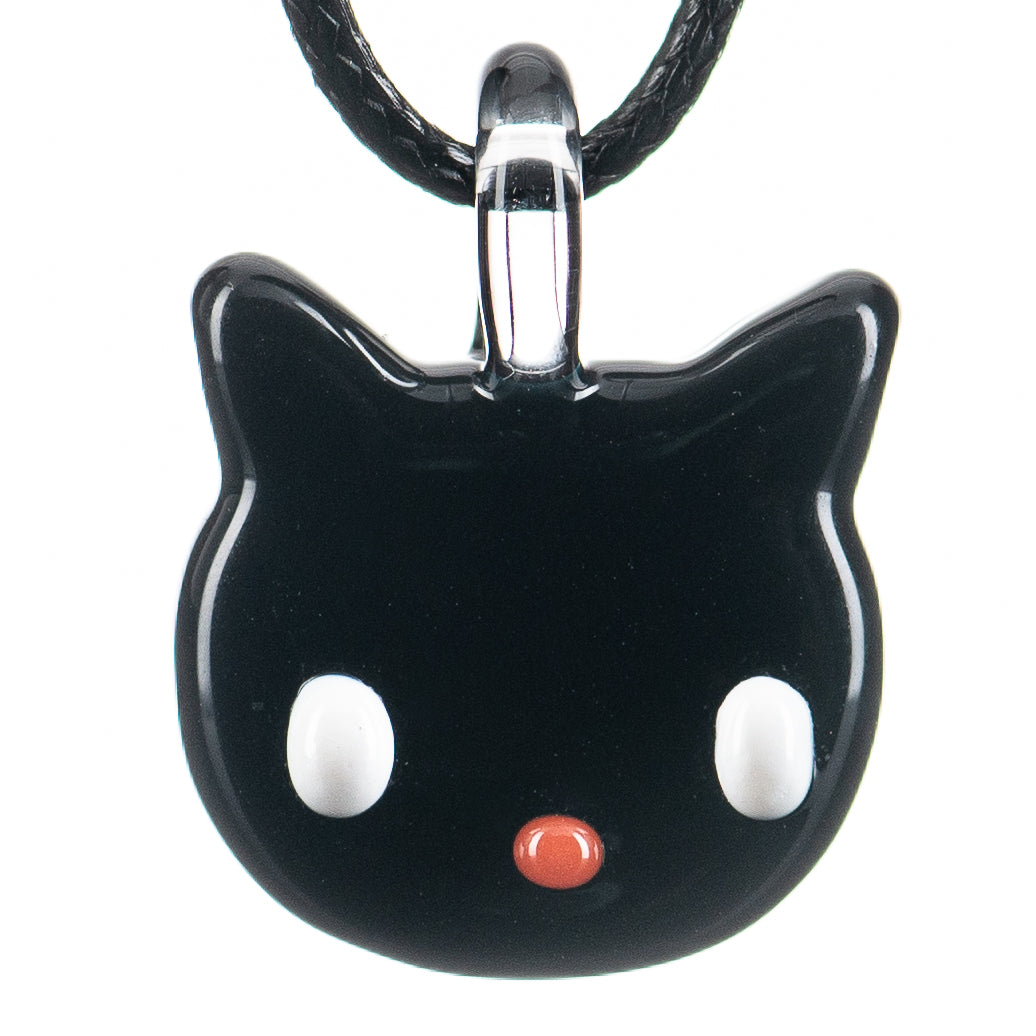 Black Cat Pendant Sweetshop Glass by Renee Patula - Smoke ATX
