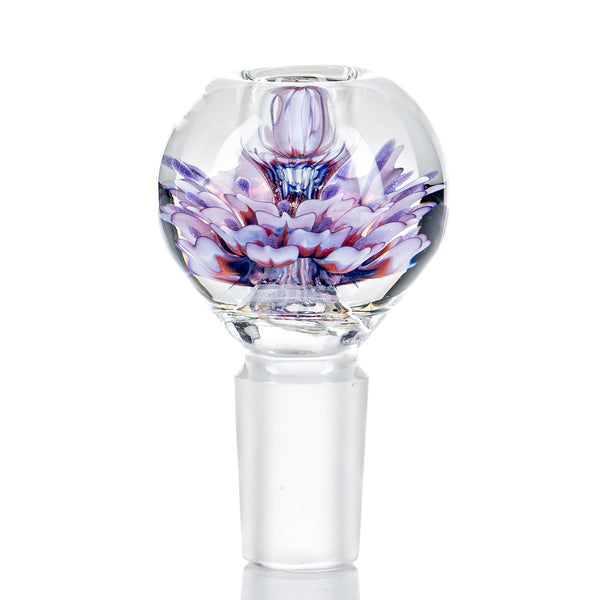 #1 18mm Flower Marble Bowl by Swan Glass - Smoke ATX