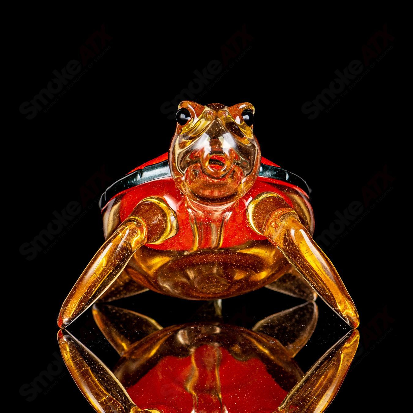 Orange Dichro Honu Sea Turle Rig Turtle Time Glass - Smoke ATX