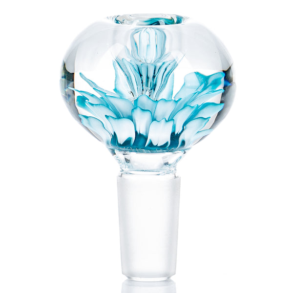 #2 14mm Flower Marble Bowl by Swan Glass - Smoke ATX