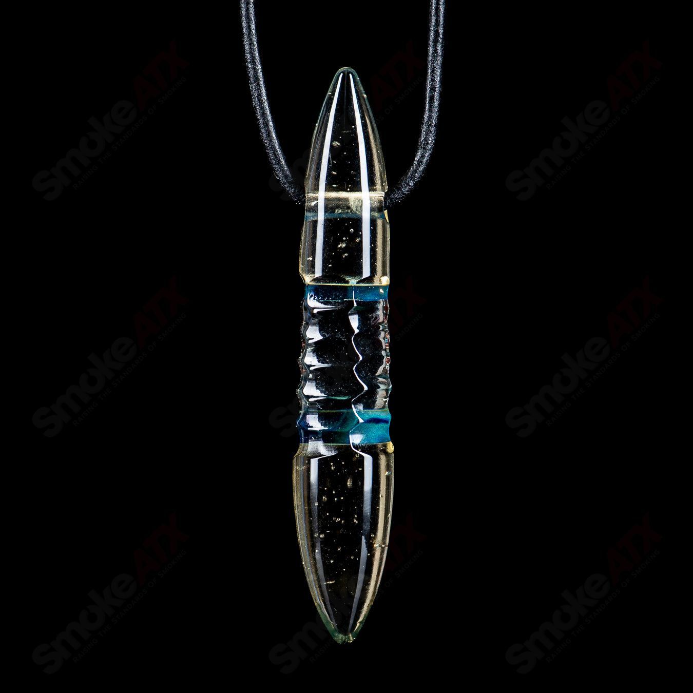 Small CFL Bullet Pendant (#205) by Carver B Glass - Smoke ATX