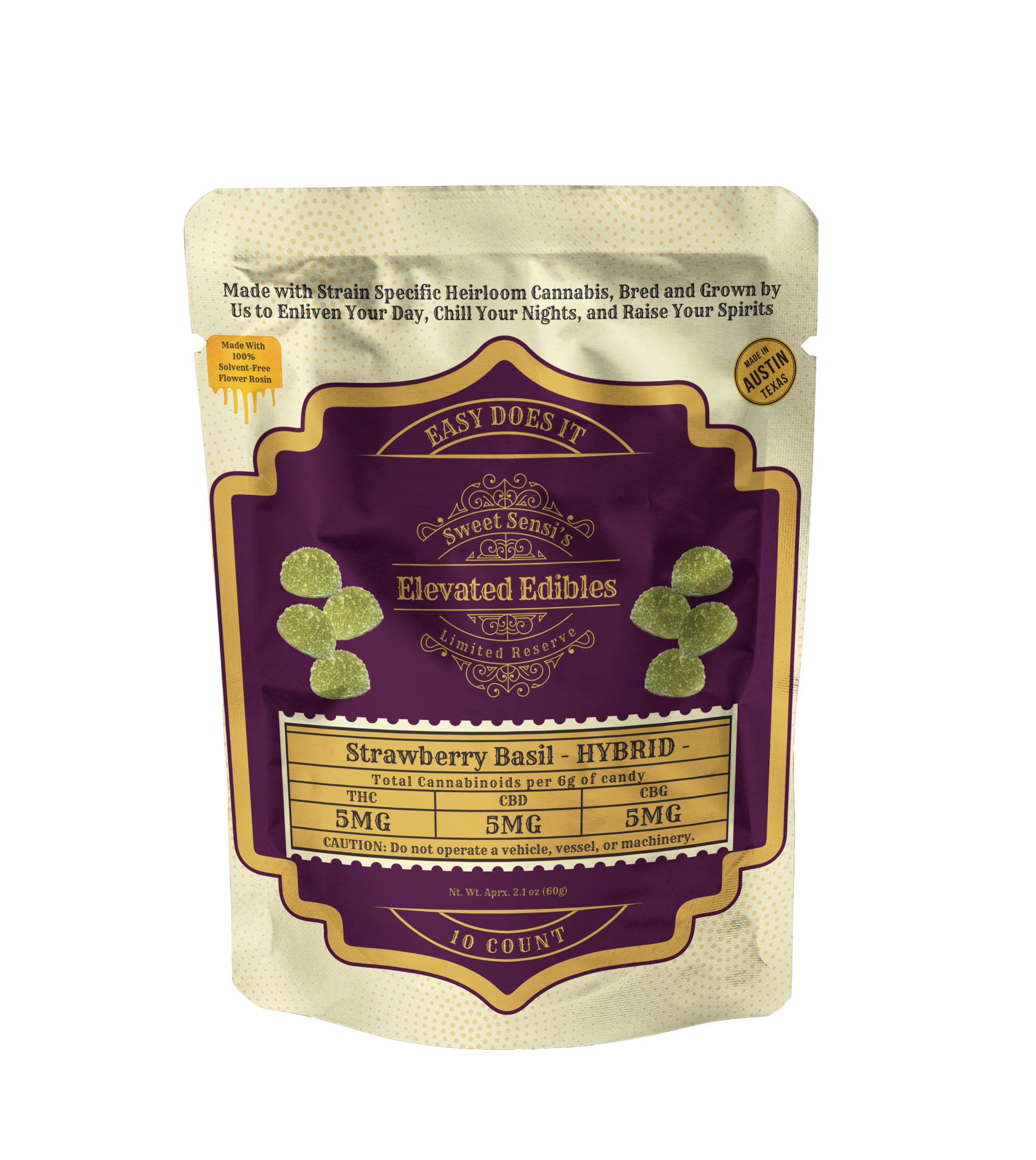 Hybrid (Strawberry Basil) 2pk Easy Does It Sweet Sensi Gummies (Various)