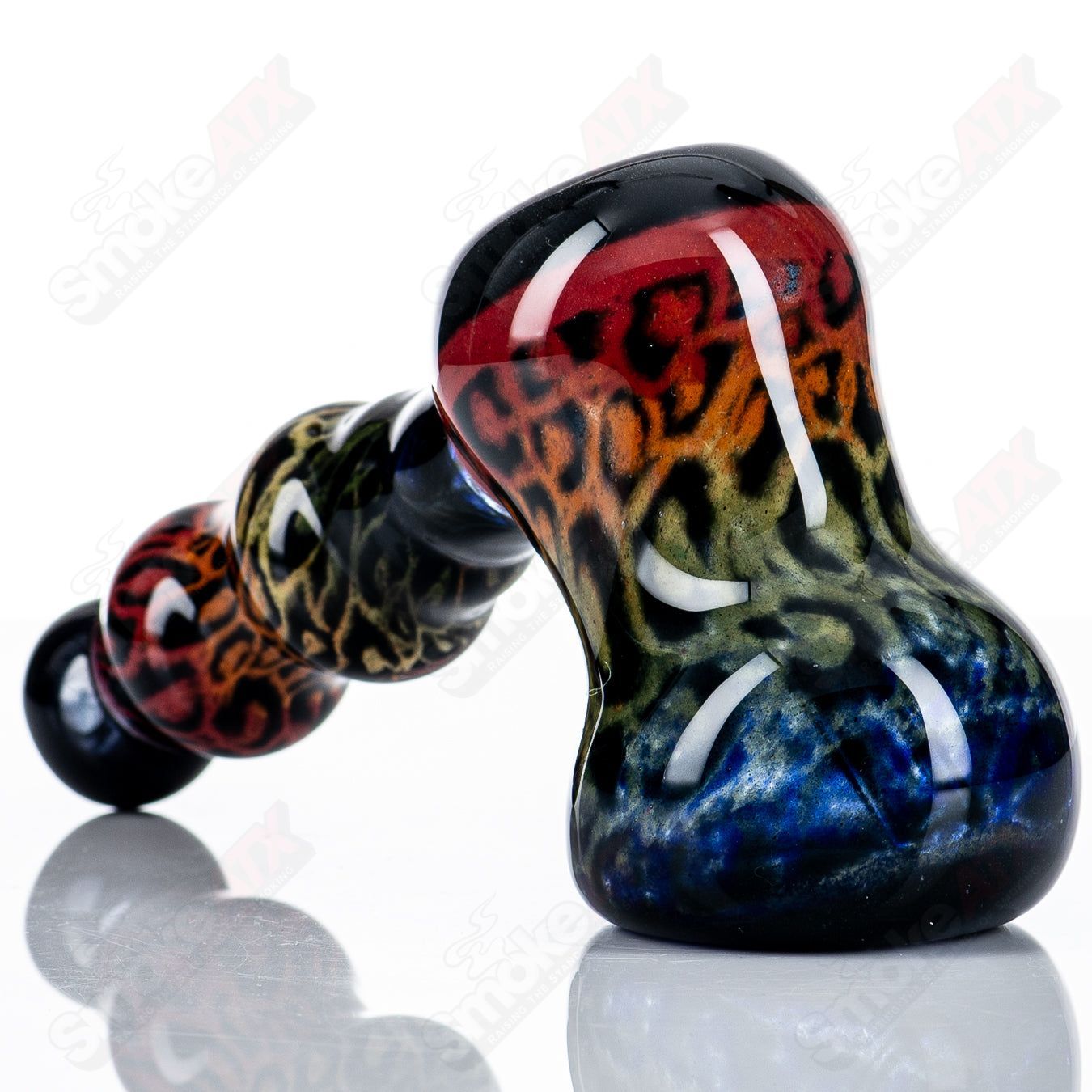 Rainbow Leopard Print Hammer Bubbler Steve Hoffman - Smoke ATX