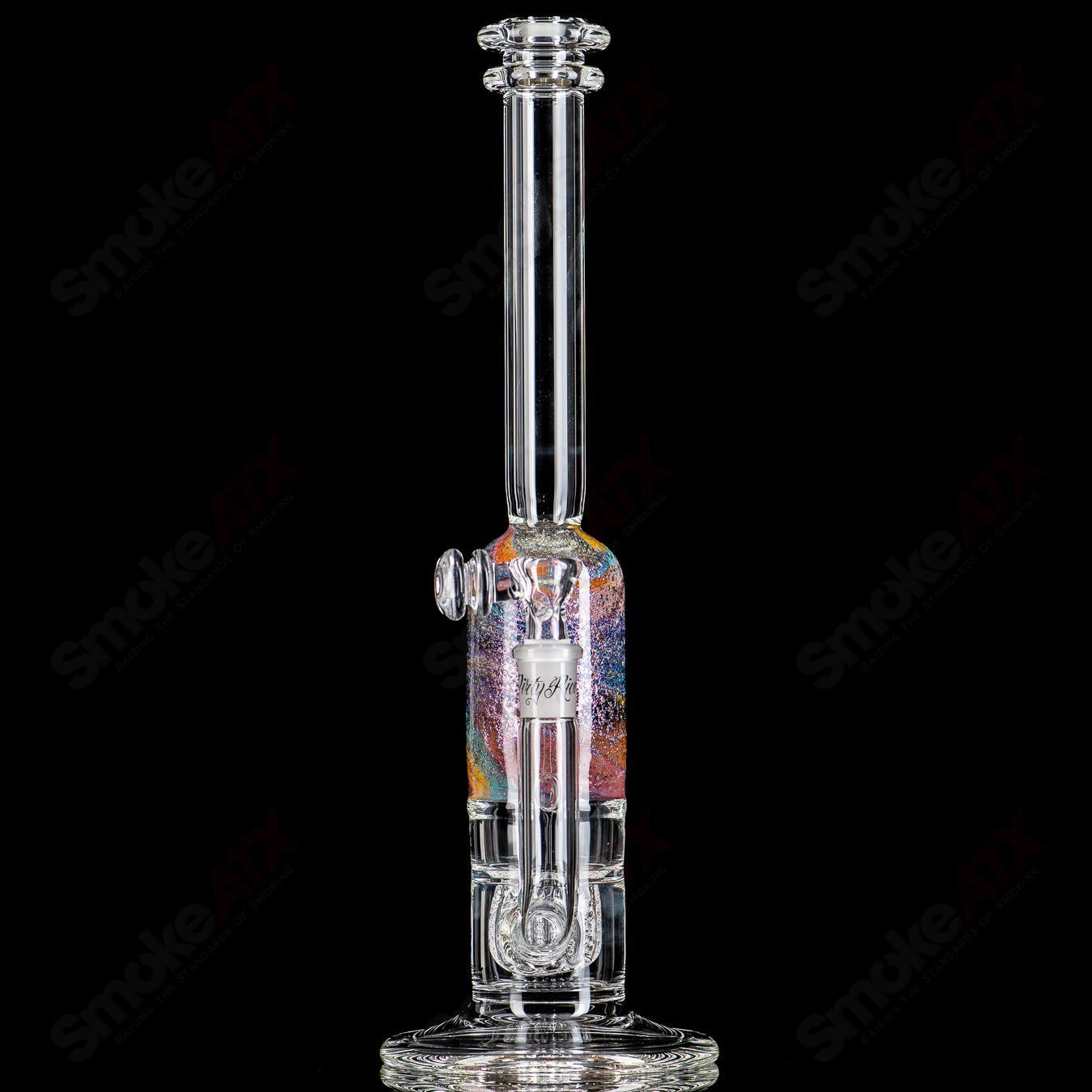 13" Dichro Rainbow Apolocoline Straight Tube w/14m Bowl Dirty Rico x Nobody Glass
