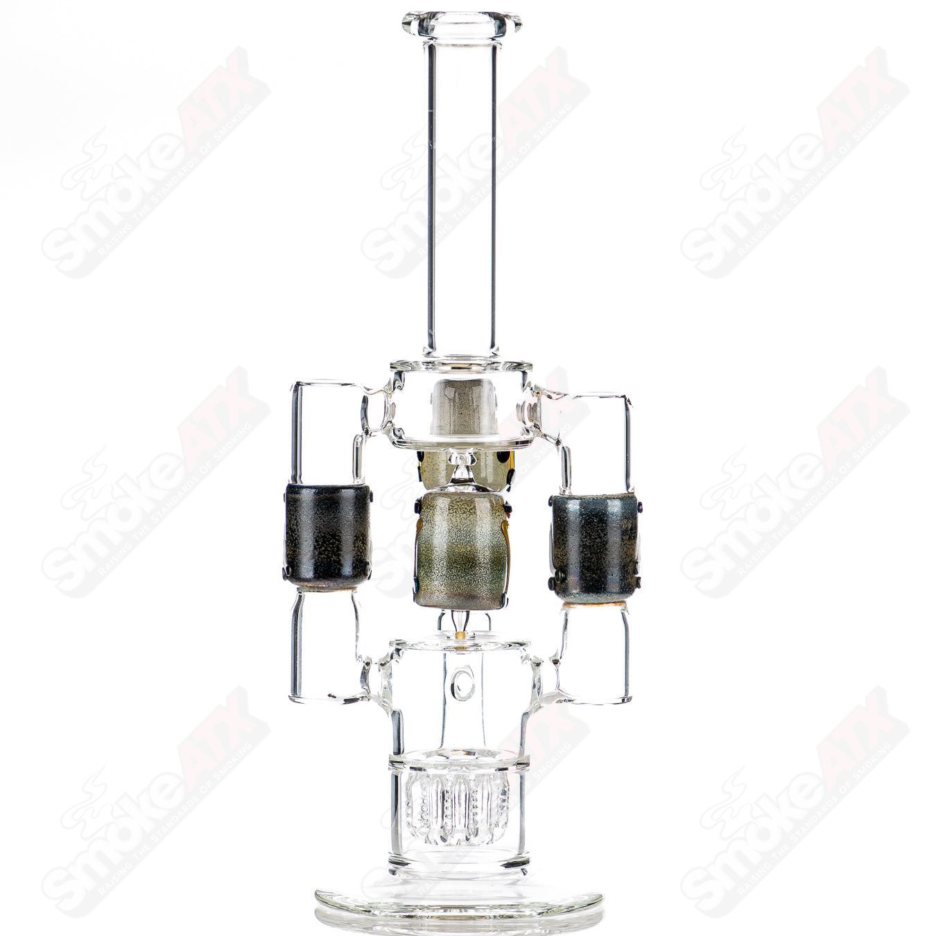 Spinning Tiki Head Scientific Tube by Carsten Carlile & Dirty Rico Glass - Smoke ATX