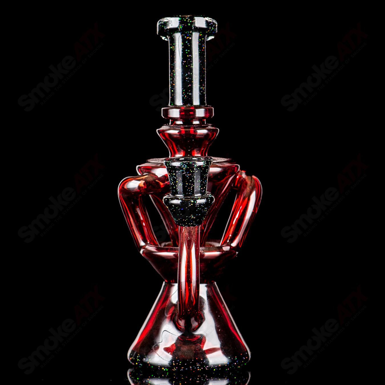 #1 Pomegranate & Black Crushed Opal Mini Recyler Captn Chronic - Smoke ATX