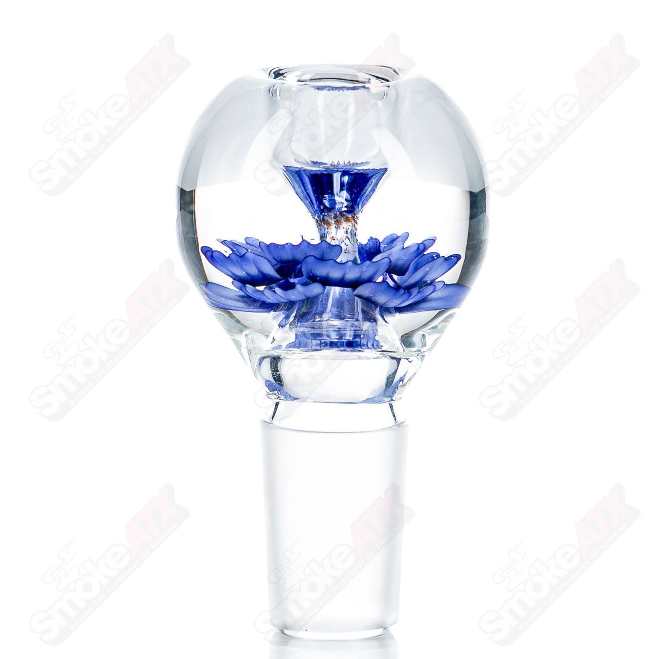 #4 18mm Flower Marble Bowl by Swan Glass - Smoke ATX