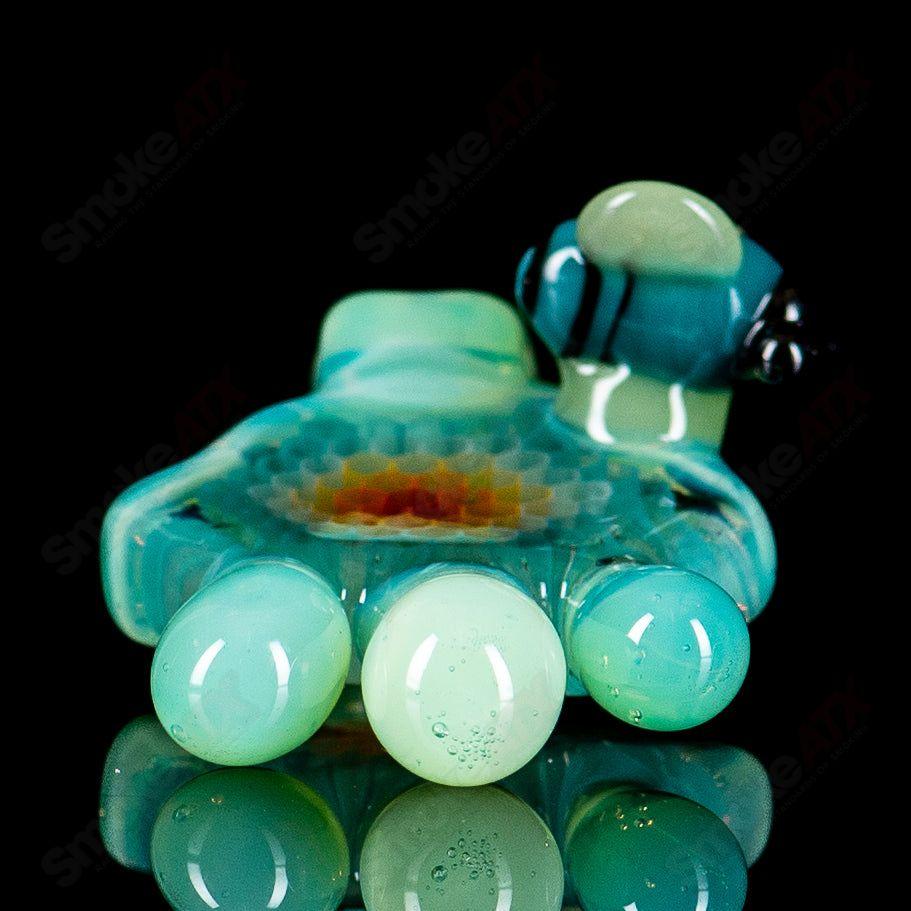 #1 Small Color Honeycomb Drip Pendant by Joe P Glass - Smoke ATX
