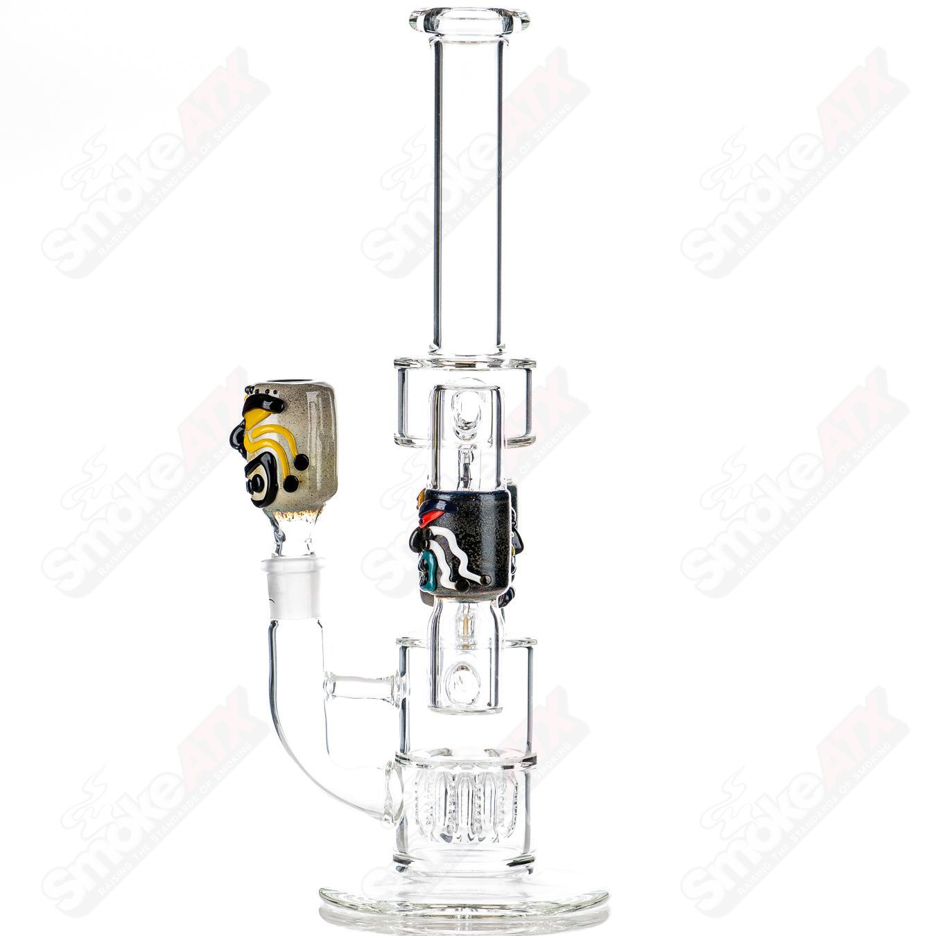 Spinning Tiki Head Scientific Tube by Carsten Carlile & Dirty Rico Glass - Smoke ATX