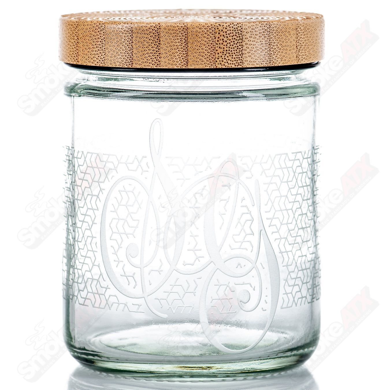 Hex Connect Pattern Nug Jar w/ Bamboo Lid Sovereignty - Smoke ATX