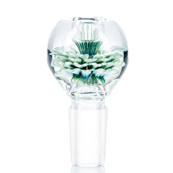 #5 18mm Flower Marble Bowl by Swan Glass - Smoke ATX