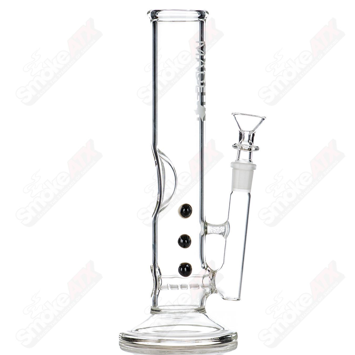 10" 44mm Color Dot Stemline Tube (Black) AMGC - Smoke ATX